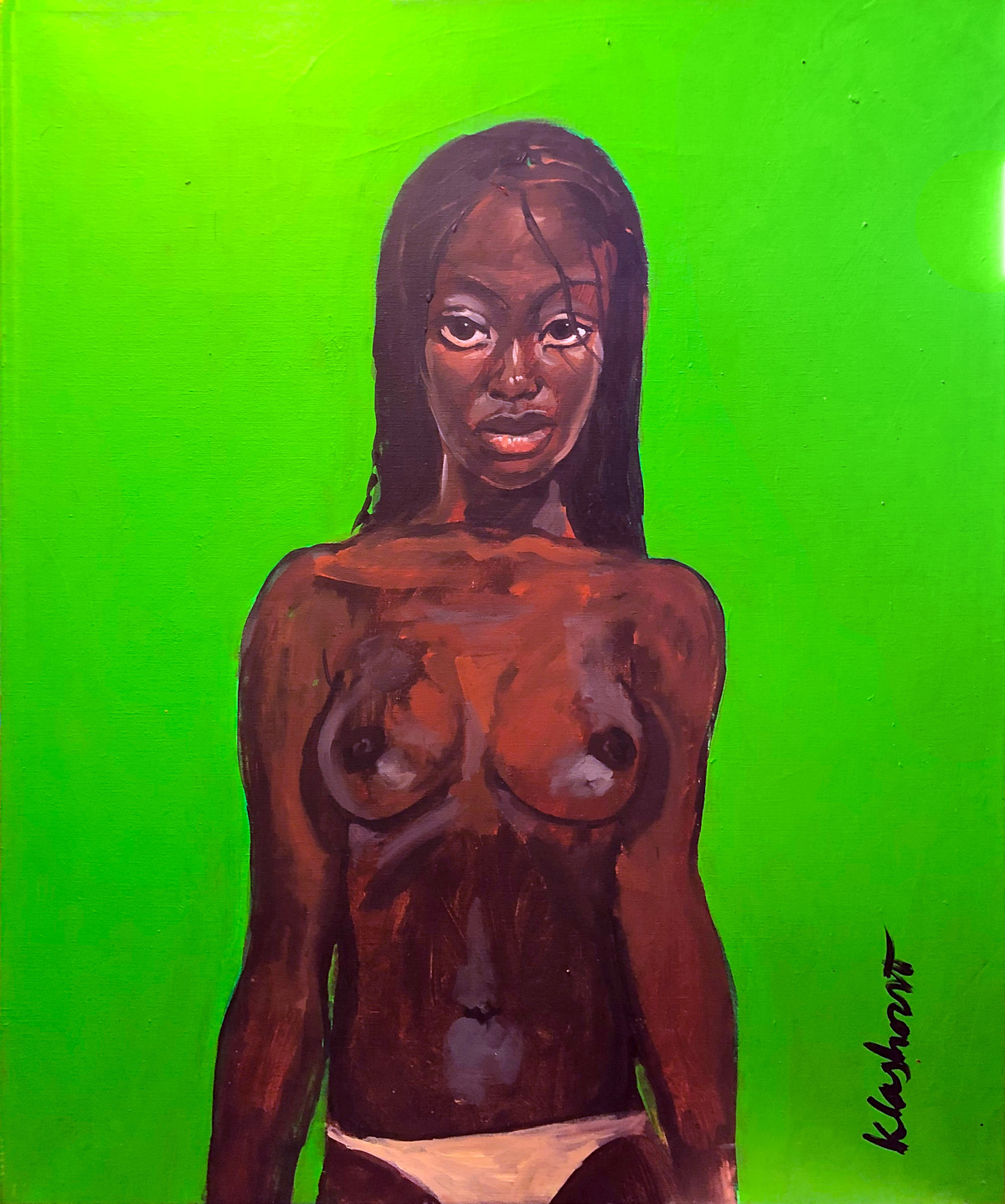 African woman green