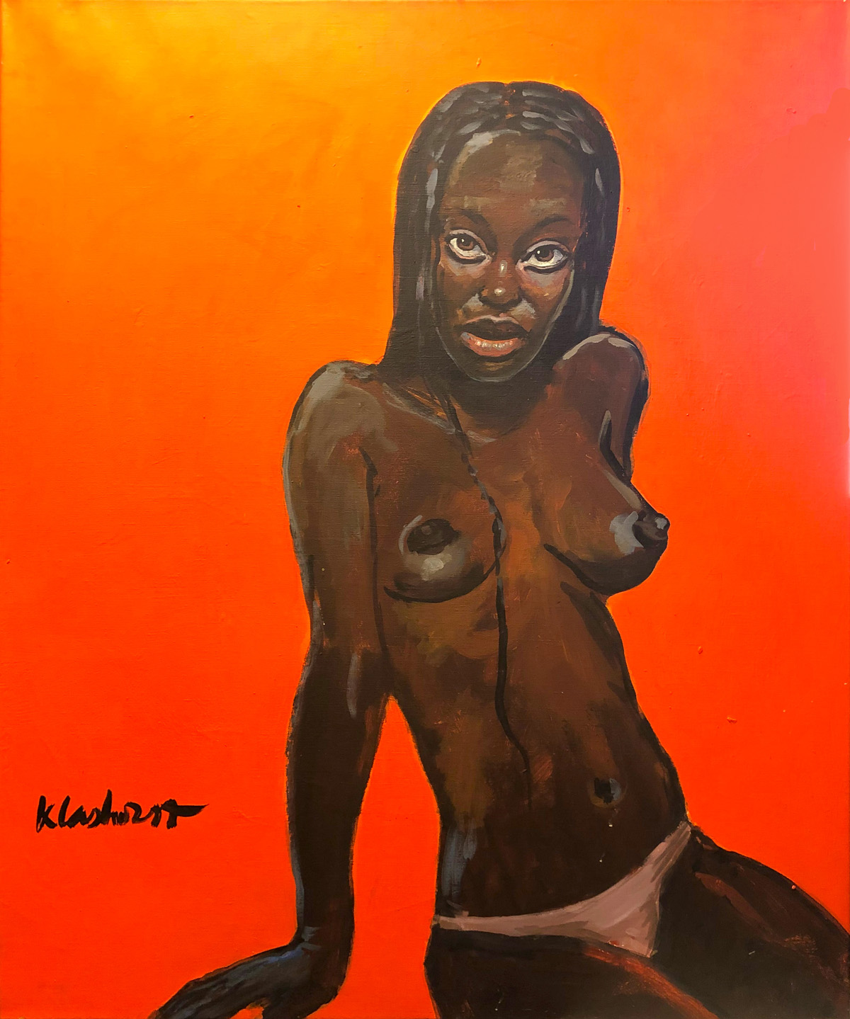 African woman orange